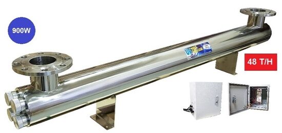 UV filter 900W AQUAFORCE LUXE STYLE 150W x 6 lamps = 900W, 4'' flange, 48 t/h max+transf.box